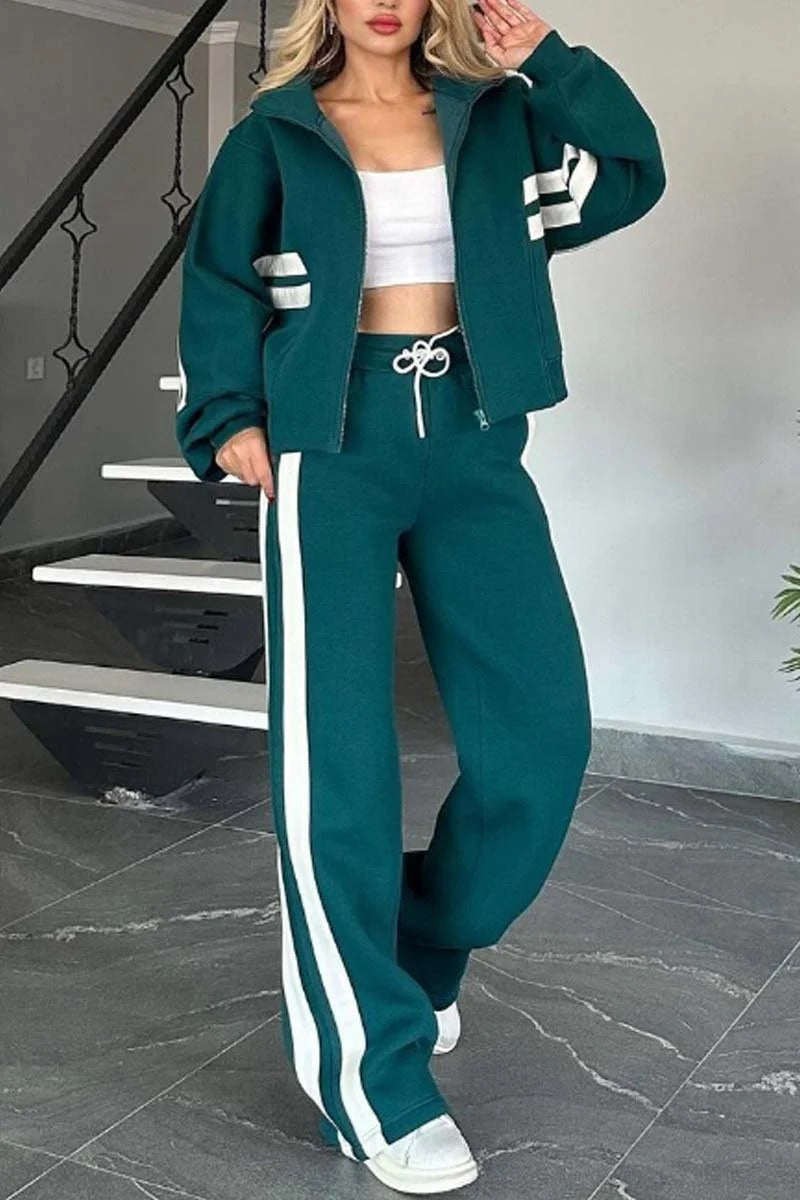Oriana | Comodo e Sportivo Set di Tute per Donne - Giacca con Zip e Pantaloni Larghi 2