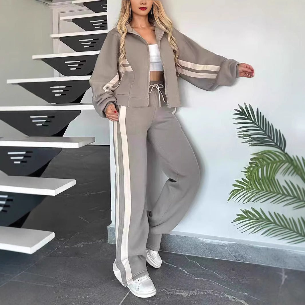 Oriana | Comodo e Sportivo Set di Tute per Donne - Giacca con Zip e Pantaloni Larghi 4