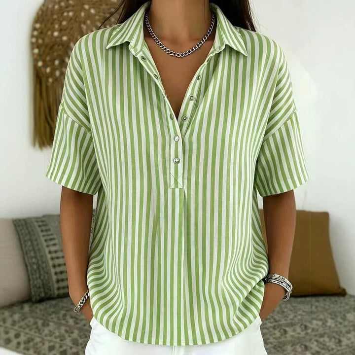 Penelope | Comoda ed elegante camicetta a righe con colletto 1