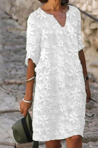 Lauren | Elegante Abito Midi in Pizzo Floreale
