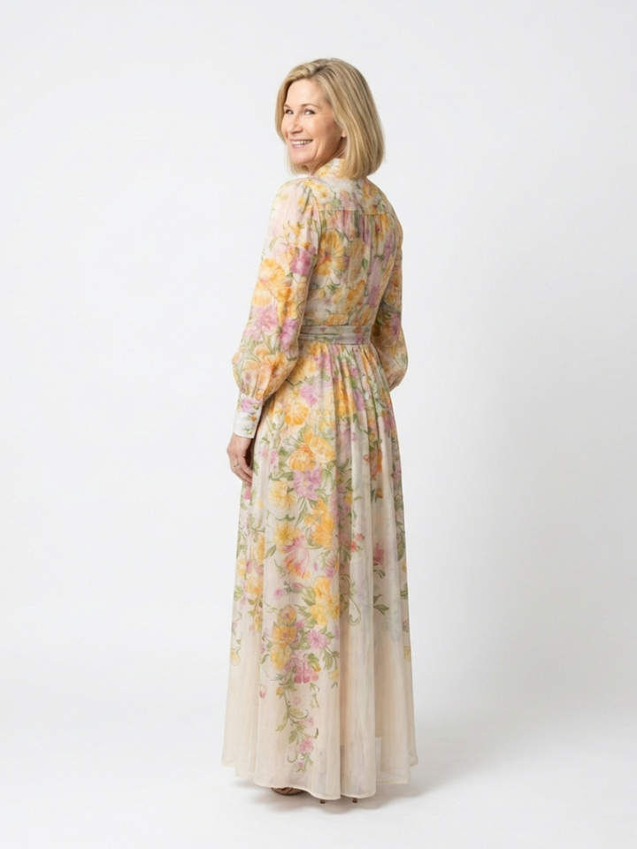 Poppy | Elegante Abito Lungo Cerimonia Floreale per Occasioni Speciali 1