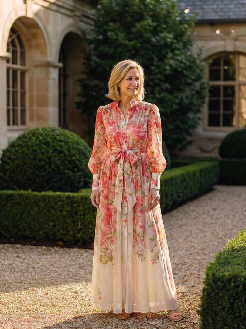 Poppy | Elegante Abito Lungo Cerimonia Floreale per Occasioni Speciali 6