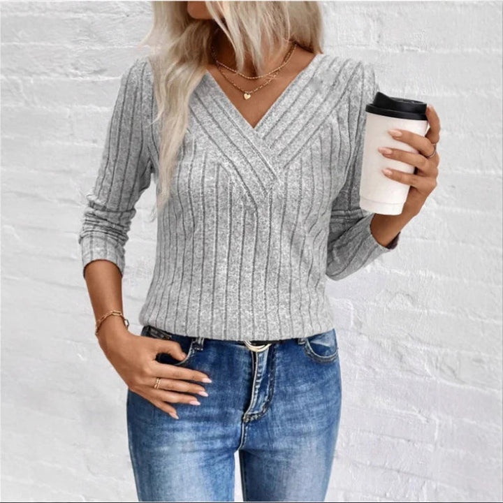 Quinn | Elegante maglione a righe incassate 3