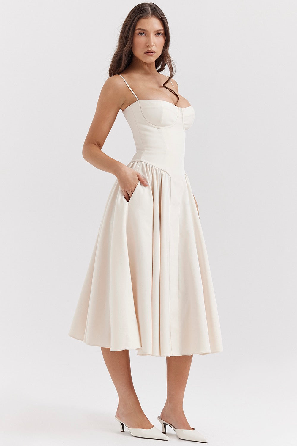 Ravena | Abito Lungo Elegante Cerimonia Senza Maniche Femminile 3