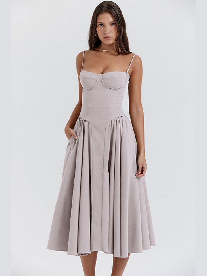 Ravena | Abito Lungo Elegante Cerimonia Senza Maniche Femminile 5