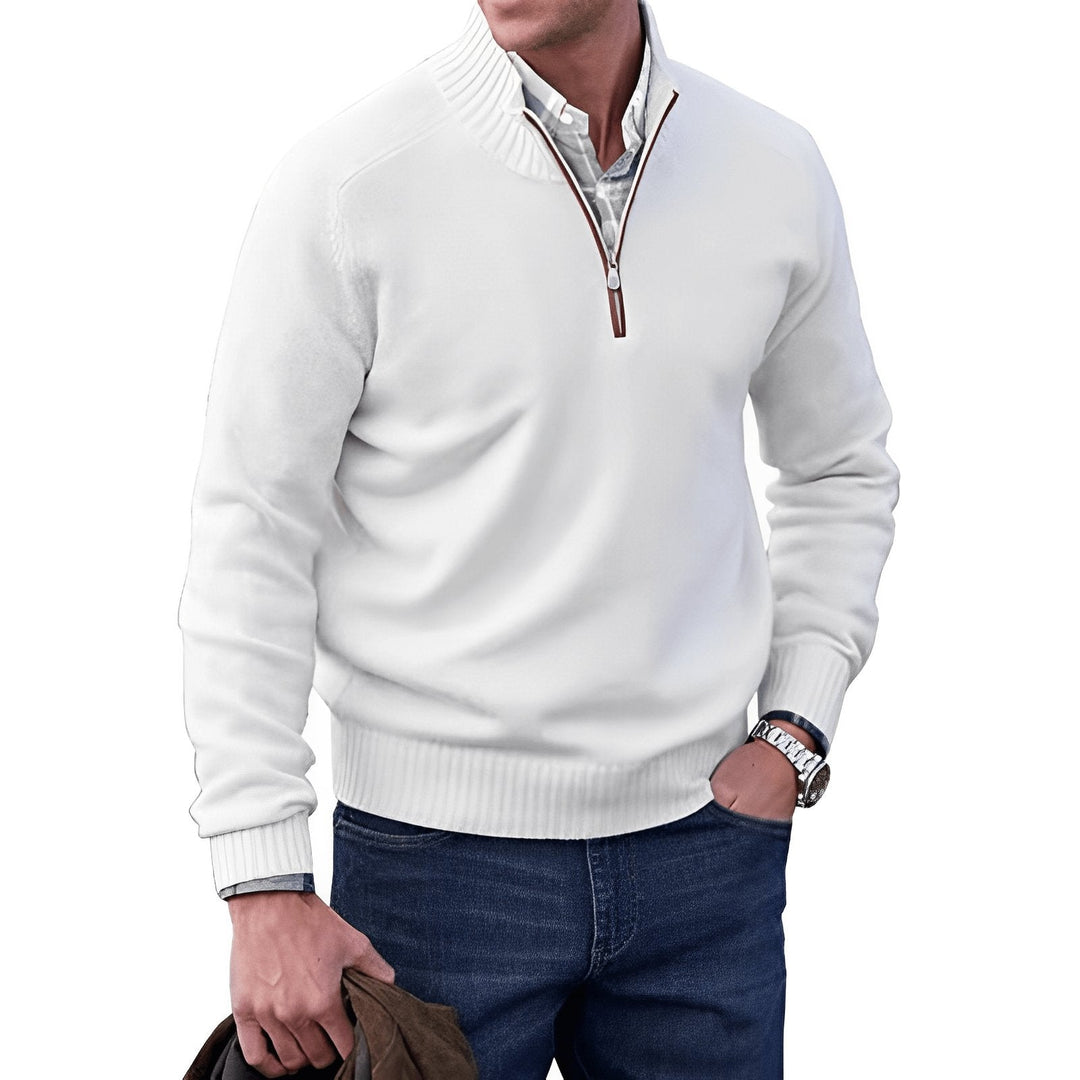 Ryan | Maglione da uomo a maniche lunghe con cerniera a un quarto, vestibilità regolare 0