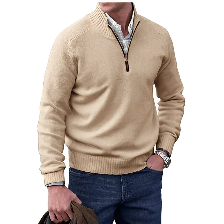 Ryan | Maglione da uomo a maniche lunghe con cerniera a un quarto, vestibilità regolare 1