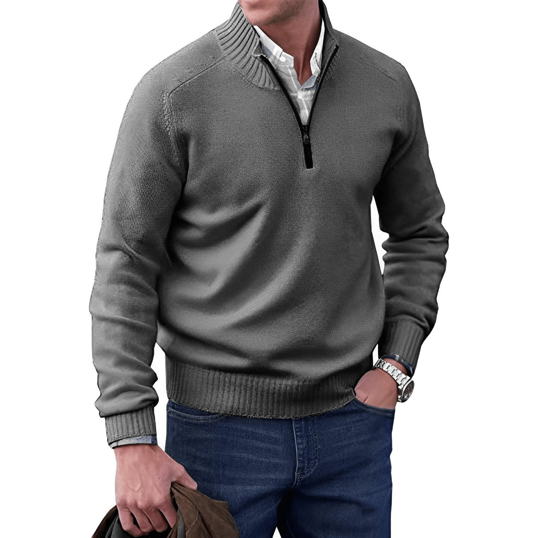 Ryan | Maglione da uomo a maniche lunghe con cerniera a un quarto, vestibilità regolare 6