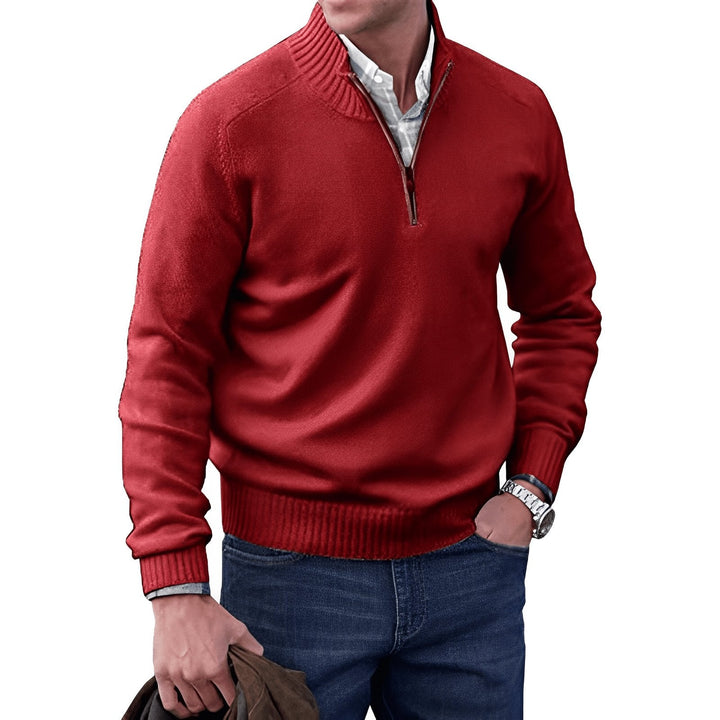 Ryan | Maglione da uomo a maniche lunghe con cerniera a un quarto, vestibilità regolare 8