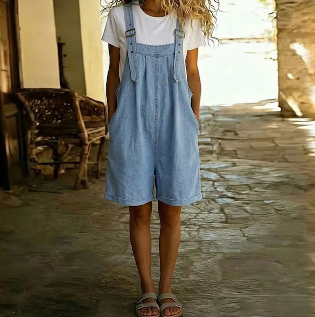Sarina | Elegante Salopette Donna in Denim Morbido e Vintage 0