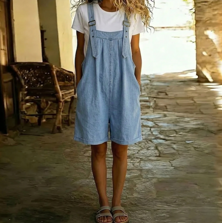 Sarina | Elegante Salopette Donna in Denim Morbido e Vintage 0