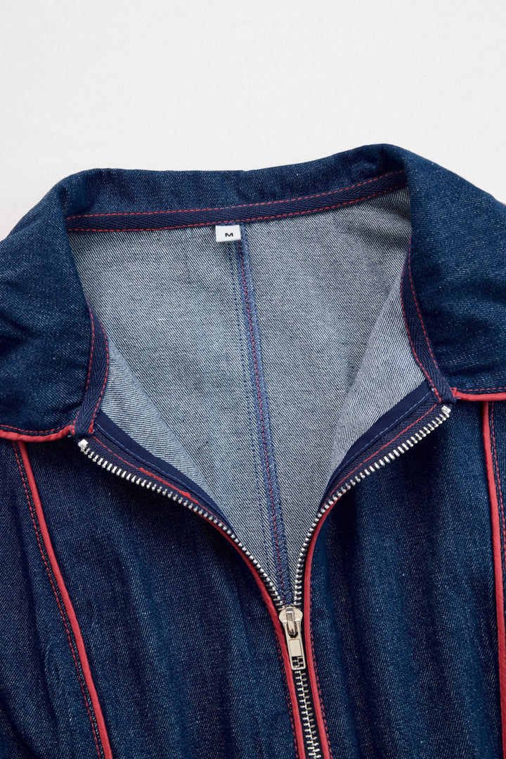 Scarlett | Elegante e raffinata tuta in denim con cerniera frontale 5