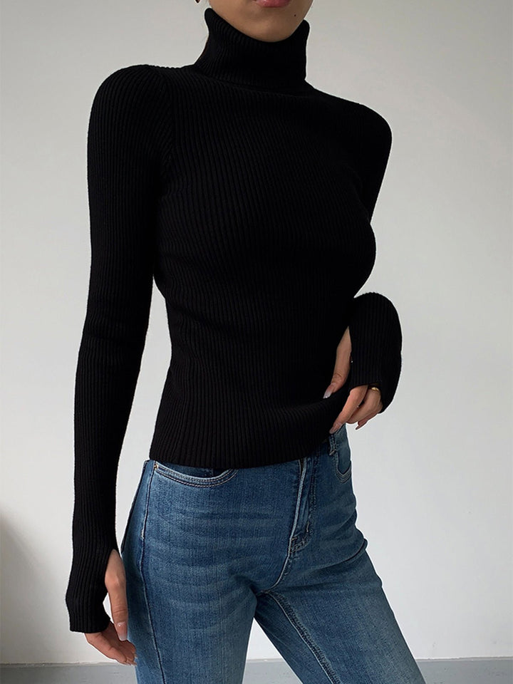 Scarlett | Maglione da donna a collo alto a coste, leggero e lavorato a maglia 6