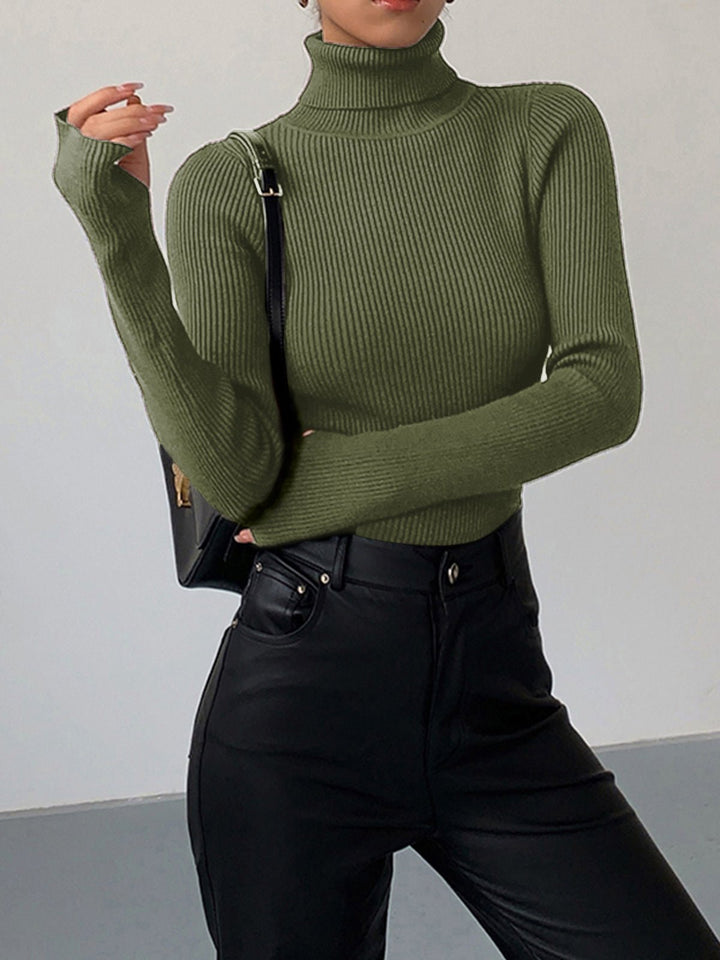 Scarlett | Maglione da donna a collo alto a coste, leggero e lavorato a maglia 9