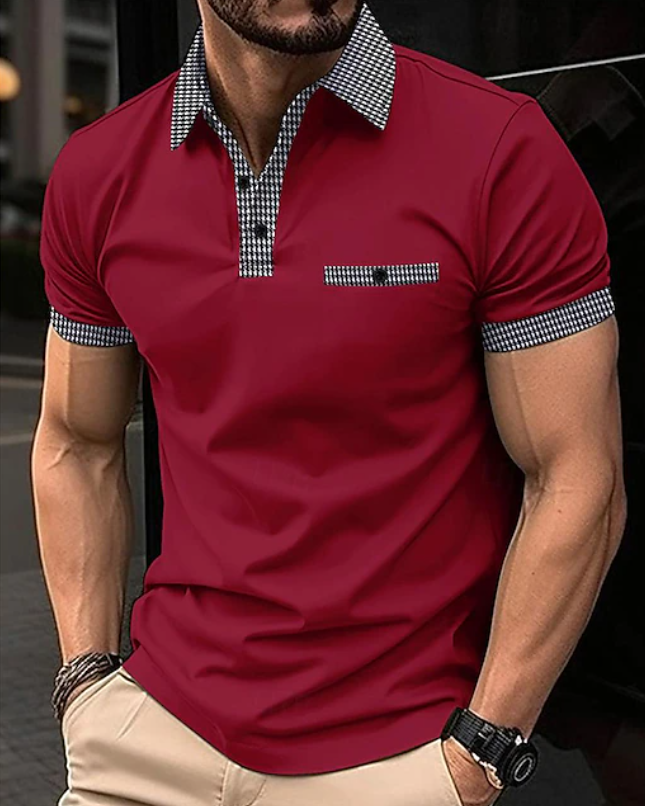 Tobias | Maglietta da polo da uomo casual ed elegante con colletto a quadri
