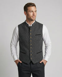 Federico | Elegante und raffinierte Slim-Fit graue Herrenweste
