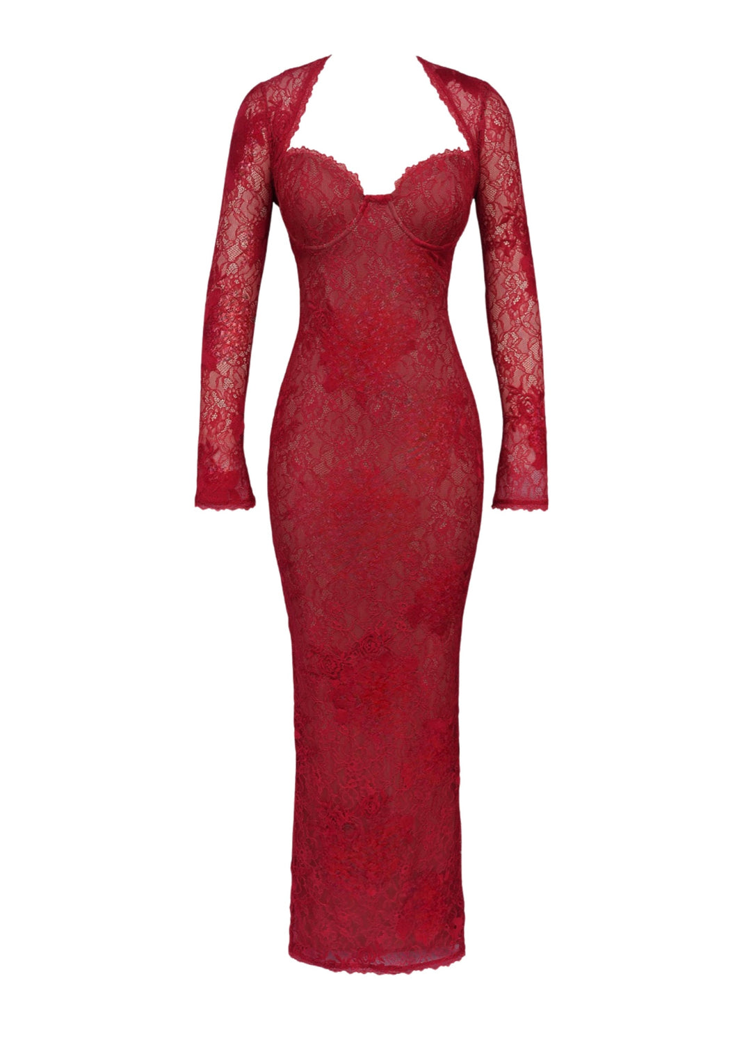 Selene | Elegante Maxi Abito Lungo in Pizzo Nero 9