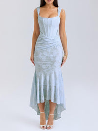 Eleonora | Abito A Sirena In Pizzo Jacquard Con Dettagli Sartoriali