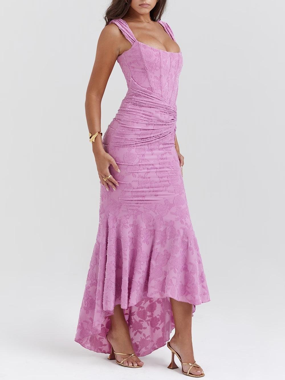 Seraphina | Abito a sirena in pizzo jacquard con corsetto sofisticato 11