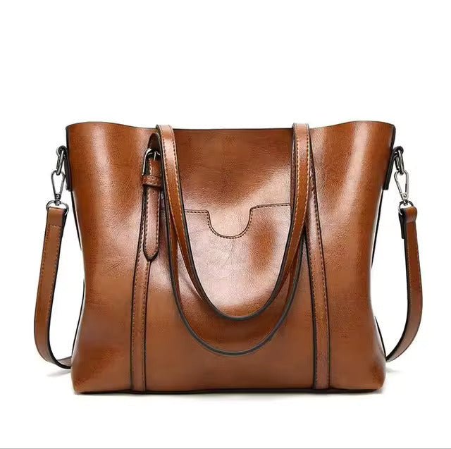 Seraphina | Elegante borsa tote in cera d'olio effetto pelle 0