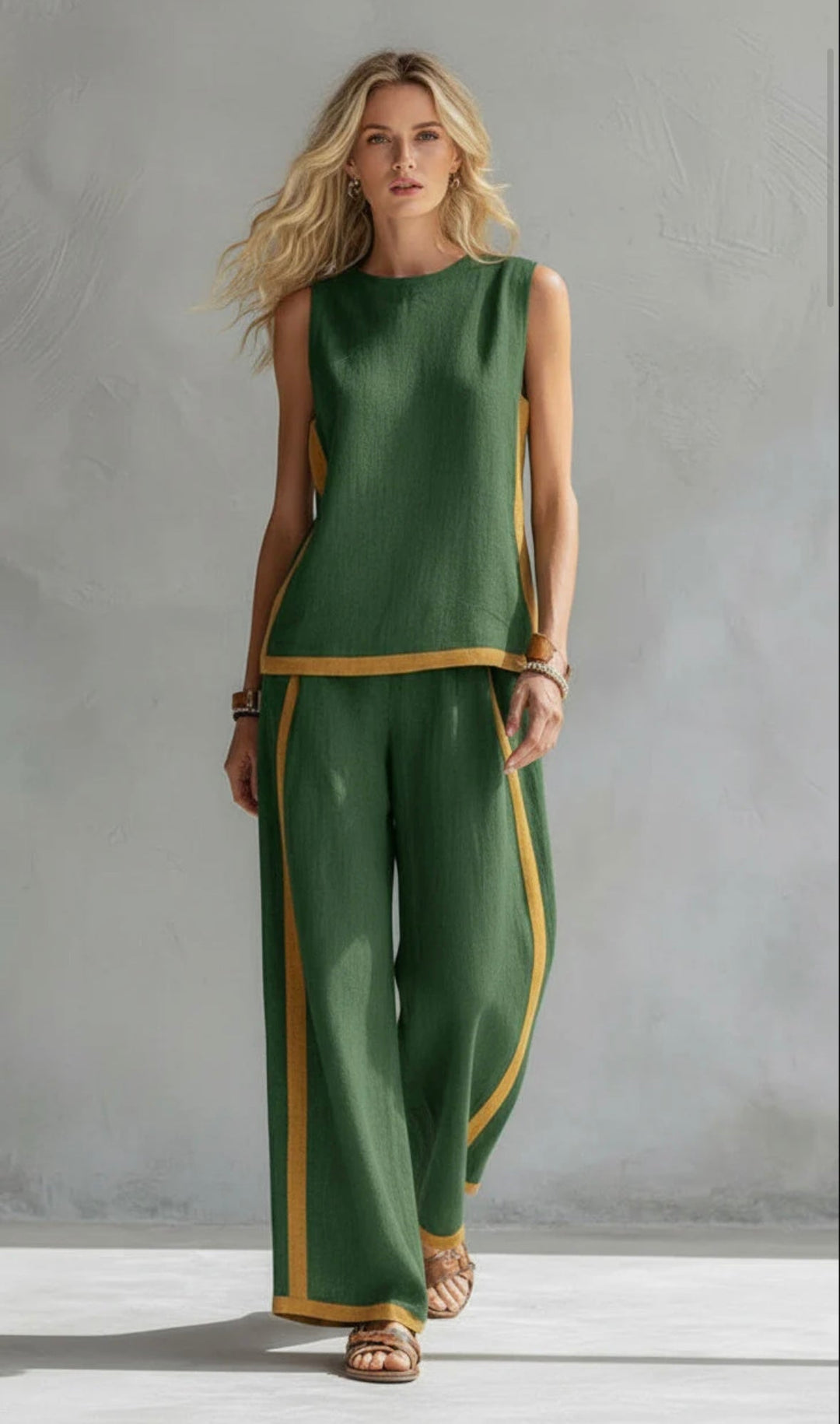 Sienna | Completo Donna Elegante – Set Due Pezzi Casual-Chic con Top Senza Maniche e Pantaloni a Gamba Larga 7