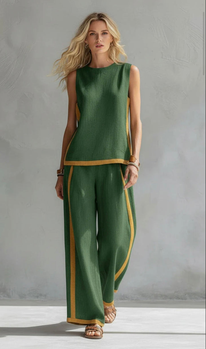 Sienna | Completo Donna Elegante – Set Due Pezzi Casual-Chic con Top Senza Maniche e Pantaloni a Gamba Larga 7
