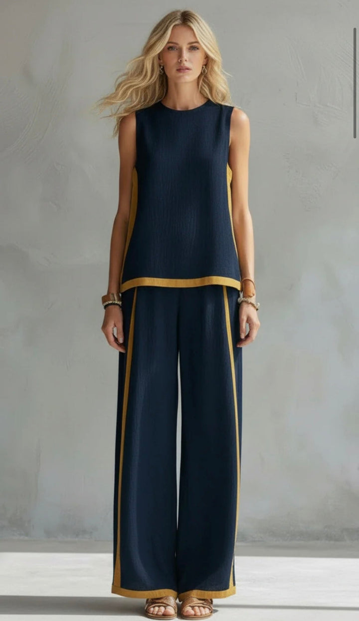 Sienna | Completo Donna Elegante – Set Due Pezzi Casual-Chic con Top Senza Maniche e Pantaloni a Gamba Larga 9