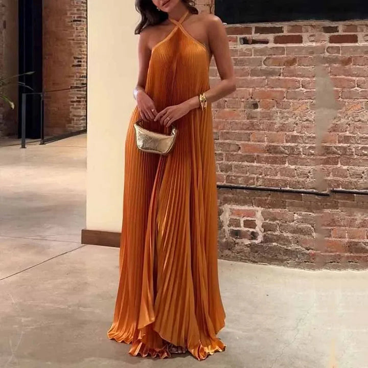 Sofia | Abiti Cerimonia Donna Eleganti Fluido Scollo Americano Maxi 0