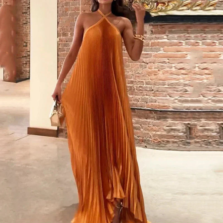 Sofia | Abiti Cerimonia Donna Eleganti Fluido Scollo Americano Maxi 1