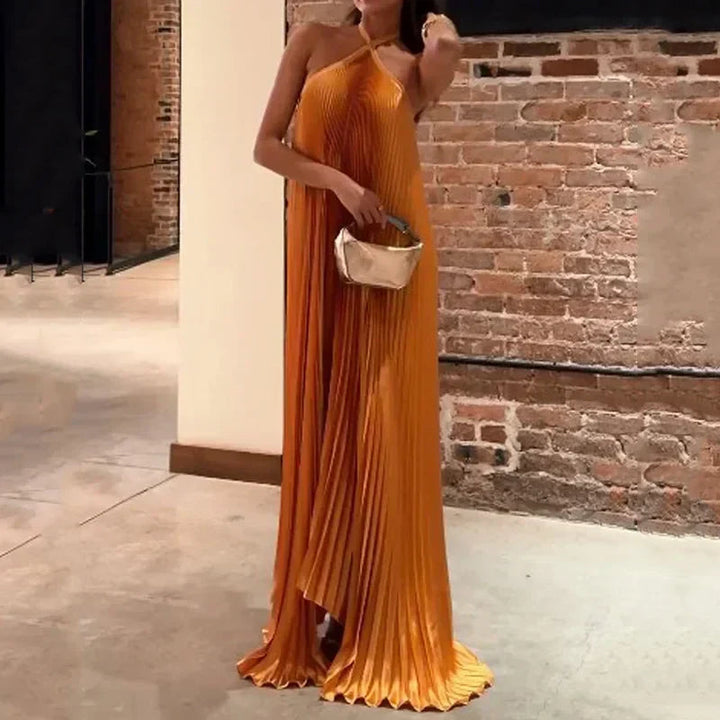 Sofia | Abiti Cerimonia Donna Eleganti Fluido Scollo Americano Maxi 2