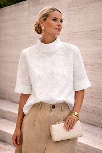 Clara | Elegante e comoda collo alto camicetta