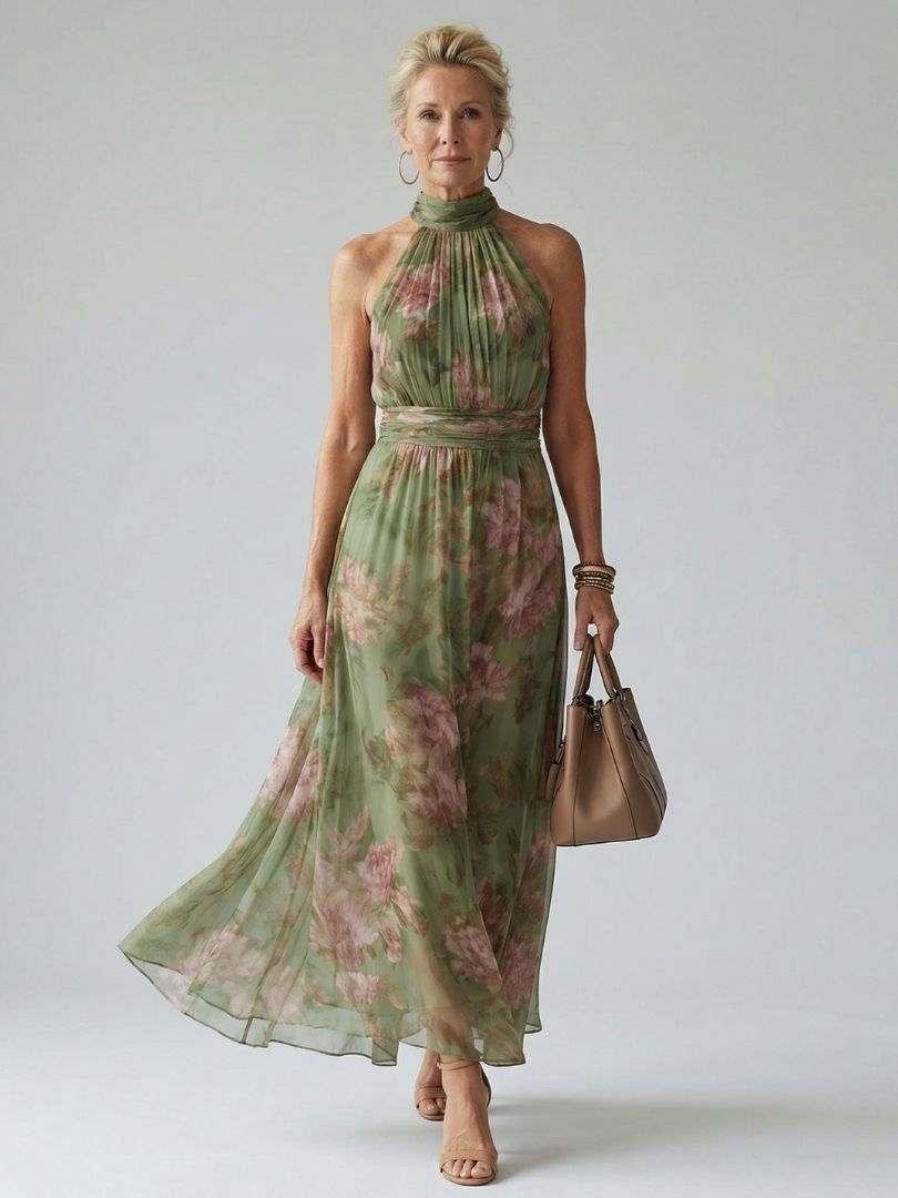Sofia | Elegante Abito Midi Floreale per Cerimonia e Occasioni Estive 0