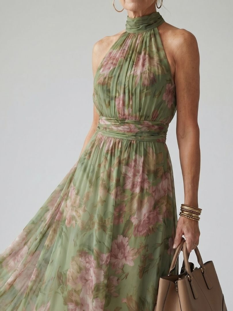 Sofia | Elegante Abito Midi Floreale per Cerimonia e Occasioni Estive 1