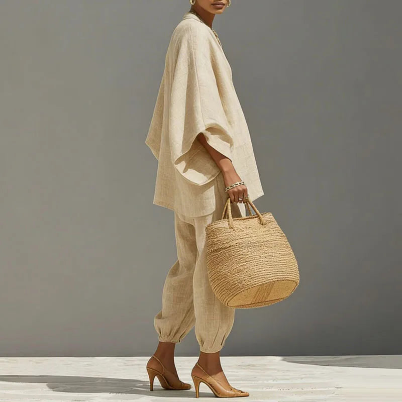 Sofia | Elegante Completo Donna con Maniche a Pipistrello e Pantaloni Affusolati 4