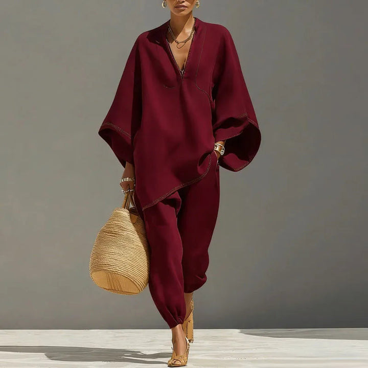 Sofia | Elegante Completo Donna con Maniche a Pipistrello e Pantaloni Affusolati 6