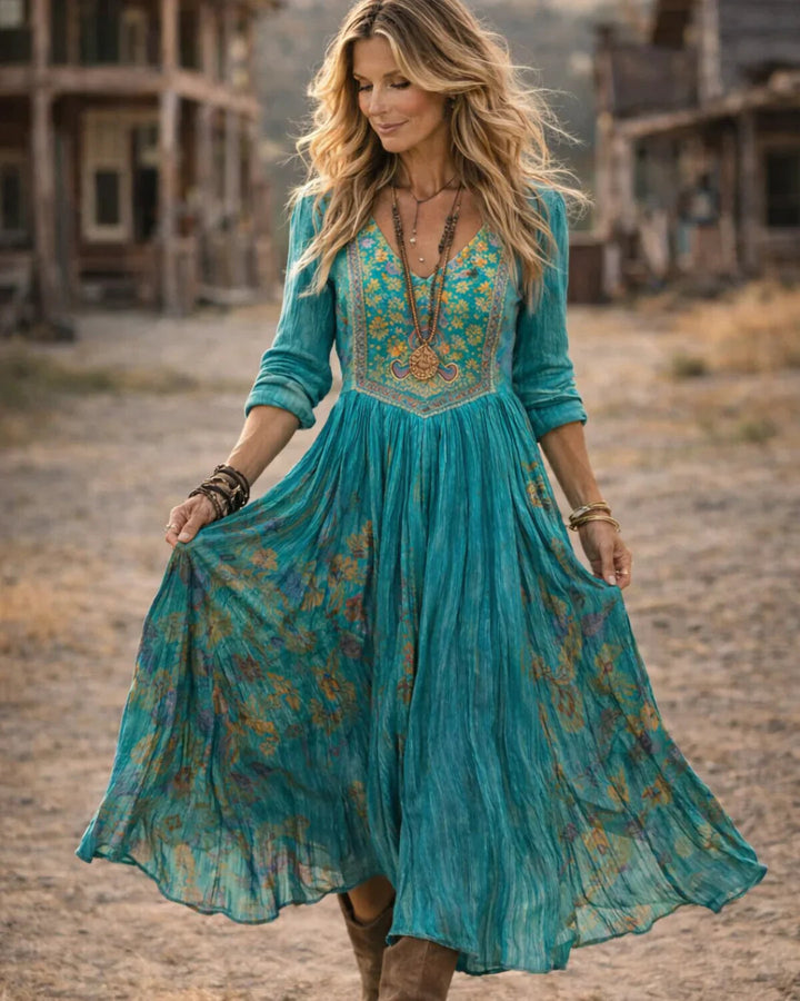 Sofia | Elegante Maxi Abito Estivo con Ricami Floreali 3