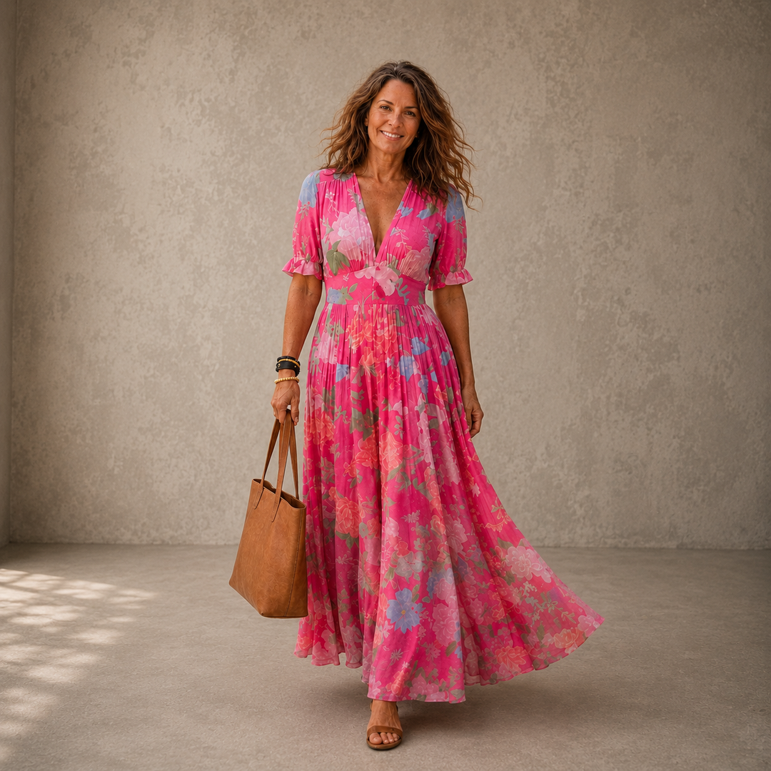 Sofia | Elegante Maxi Abito Floreale – Comfort e Stile Incomparabili 1