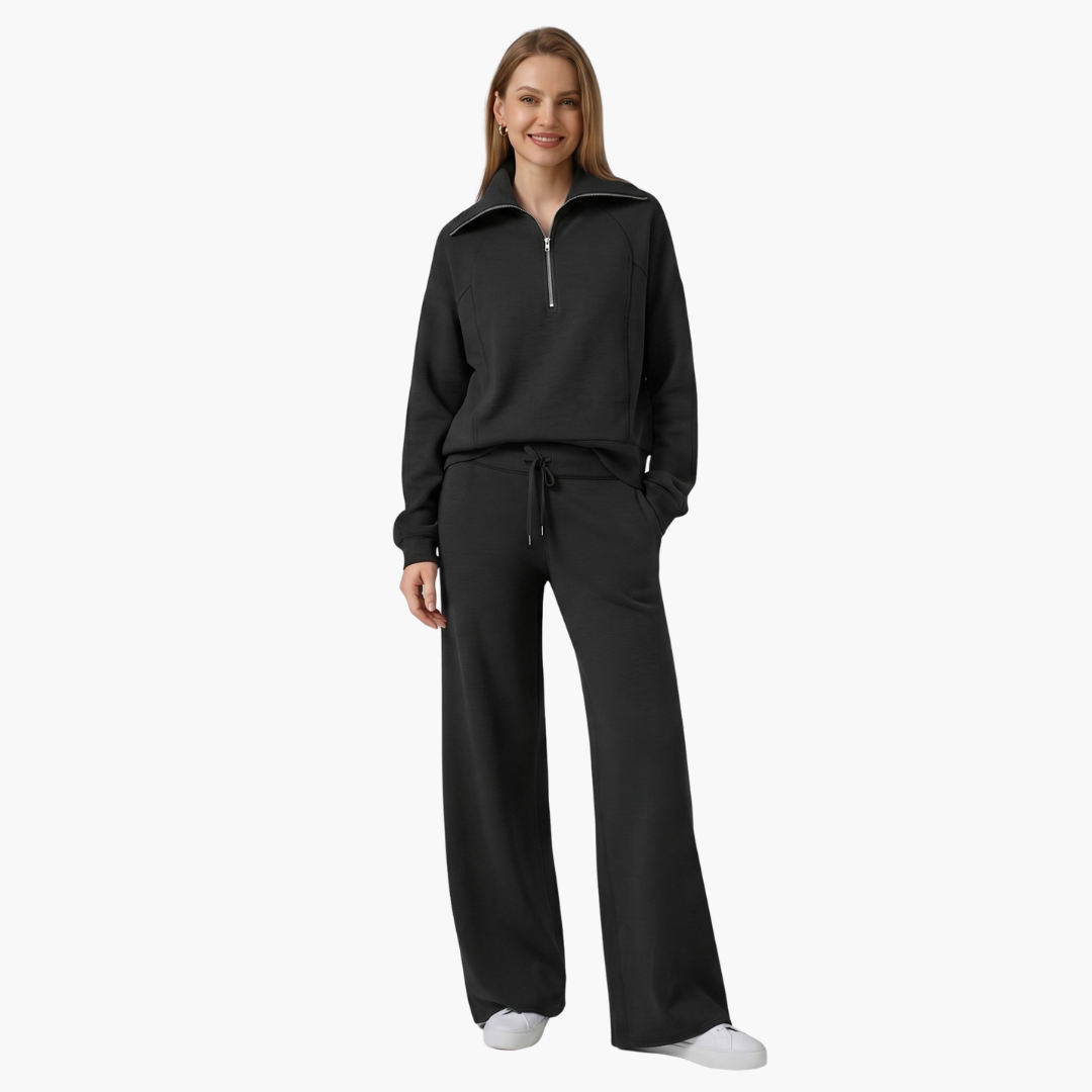 Sofia | Elegante e Confortevole Set Lounge per Casa – Top Sportivo e Pantaloni a Gamba Larga 1