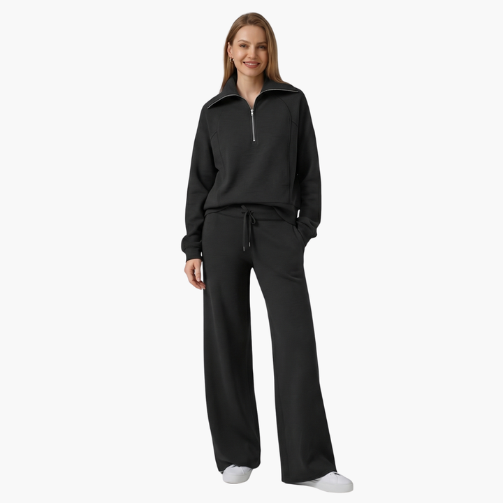 Sofia | Elegante e Confortevole Set Lounge per Casa – Top Sportivo e Pantaloni a Gamba Larga 1
