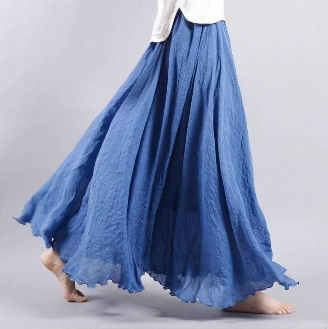 Sofia | Elegante e Fluida Maxi Gonna Boho a Vita Alta in Cotone 1