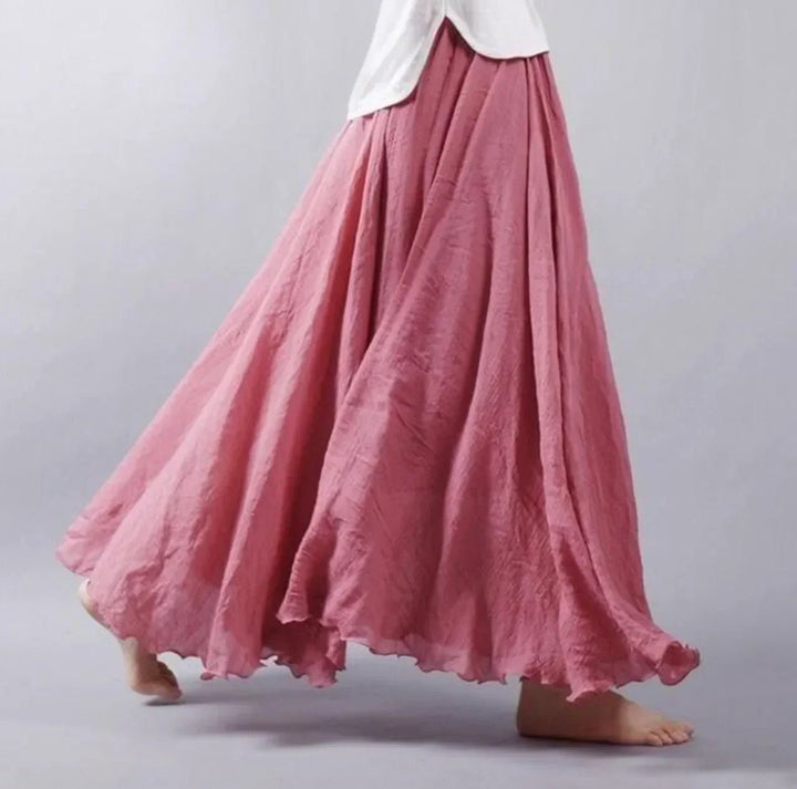 Sofia | Elegante e Fluida Maxi Gonna Boho a Vita Alta in Cotone 4