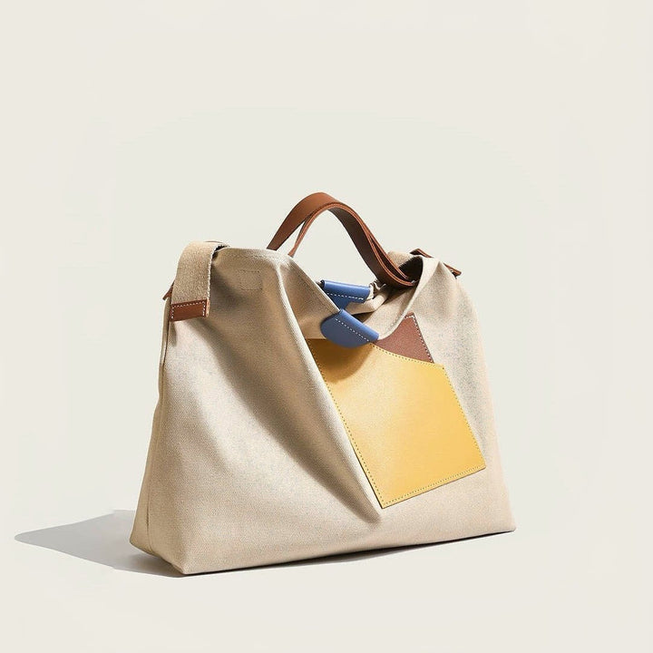 Sophia | Borsa tote moderna in tela e pelle sintetica con blocchi di colore 2