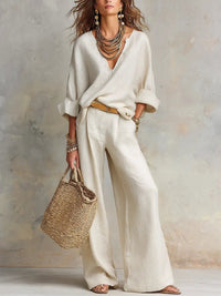Avery | Elegante e disinvolto Set a due pezzi in lino