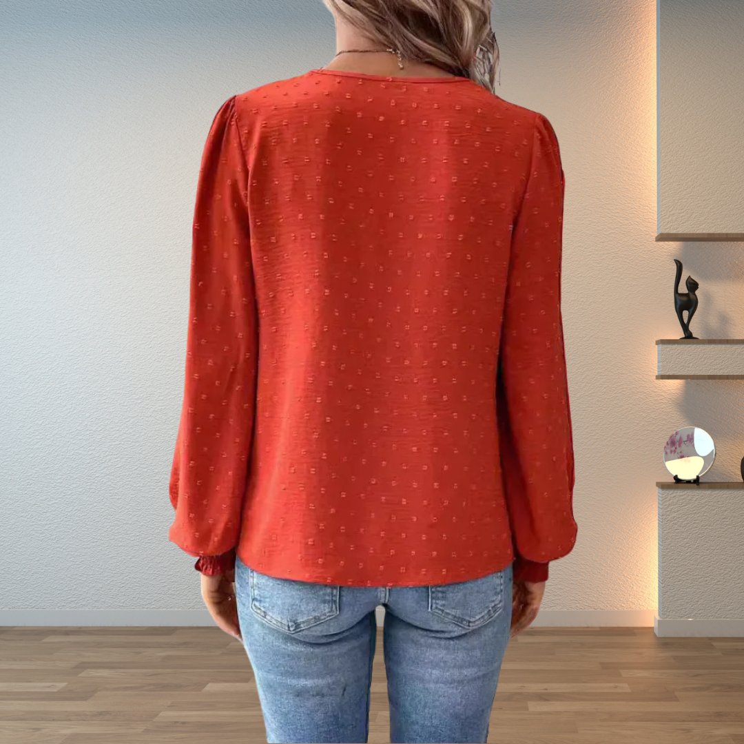 Sophie | Camicetta a maniche lunghe comoda ed elegante con corpetto in pizzo 1