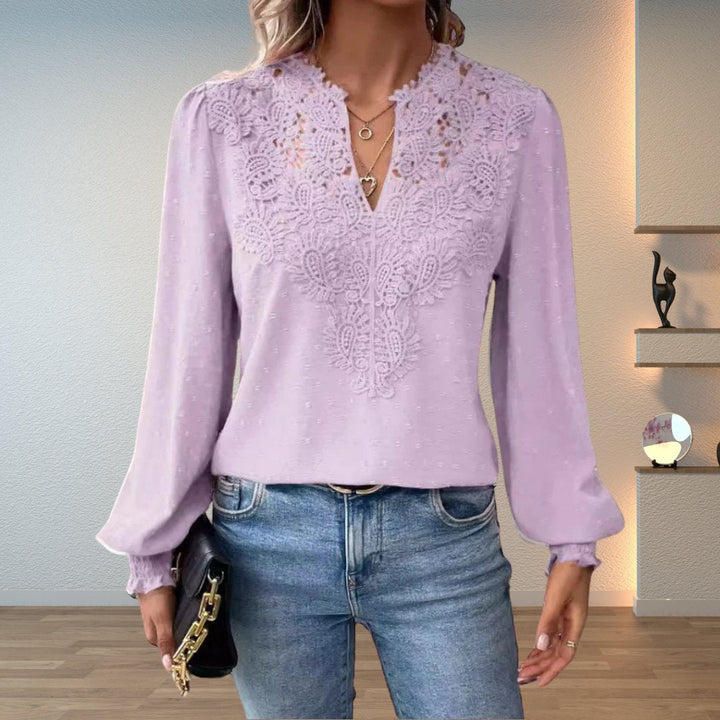 Sophie | Camicetta a maniche lunghe comoda ed elegante con corpetto in pizzo 4