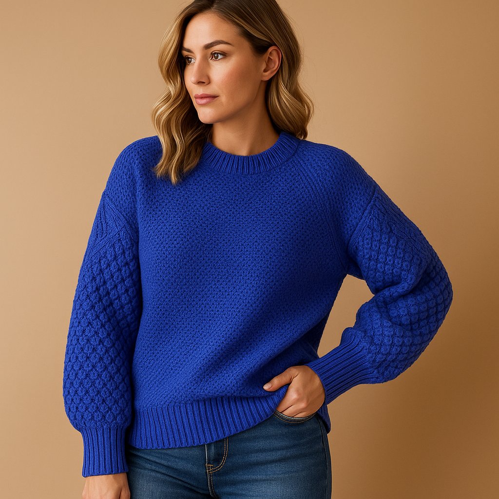 Sophie | Maglione da donna a girocollo con maniche a trecce e vestibilità comoda 1