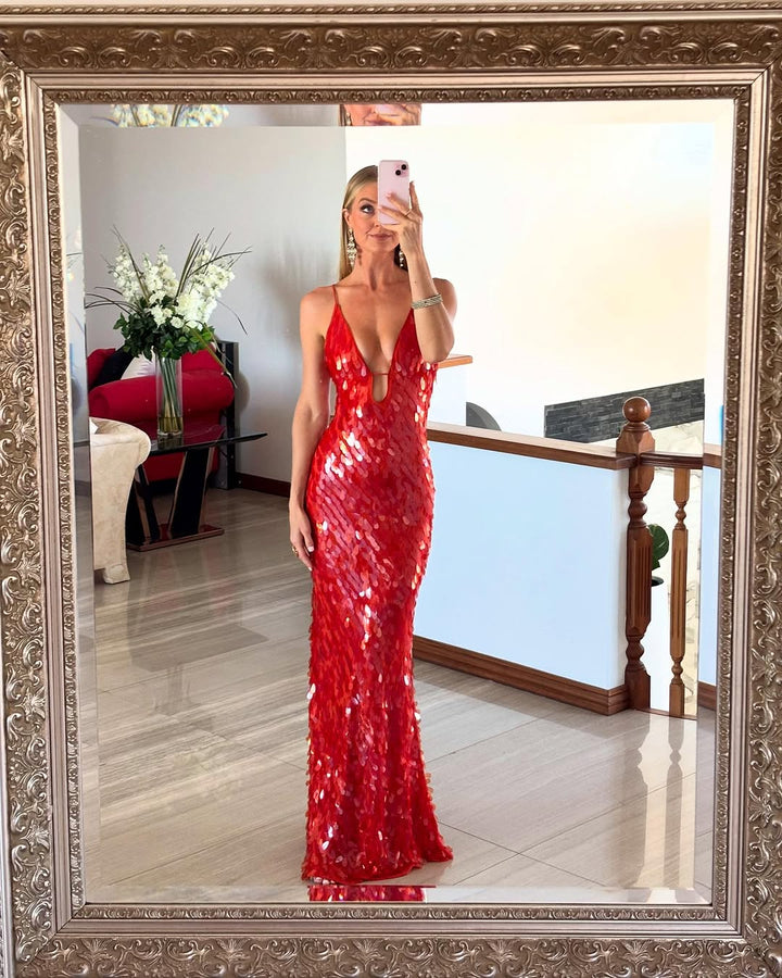 Sorella | Abito da Sposa Nero Glamour Elegante con Paillettes Aderente 5