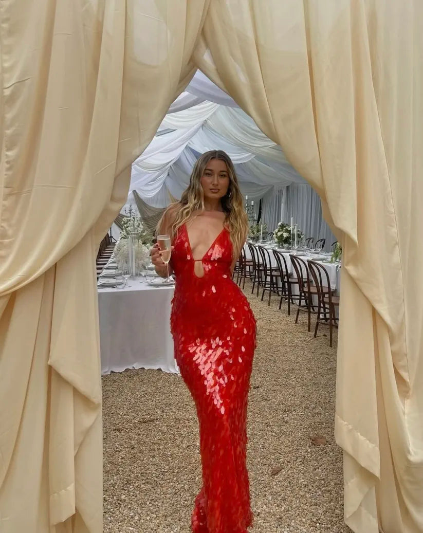 Sorella | Abito da Sposa Nero Glamour Elegante con Paillettes Aderente 6
