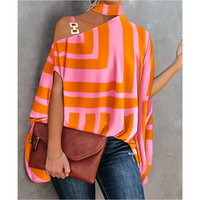 Valentina | Summer tunic with bare shoulders and striped patterns