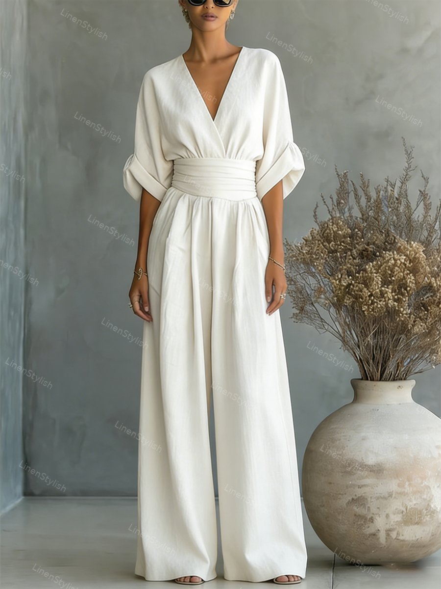 Tessa | Elegante Tuta Donna con Scollo a V – Comoda e Perfetta per Ogni Occasione 0